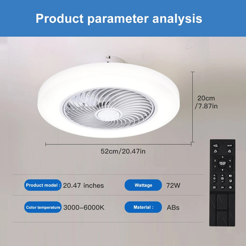 Smart Ceiling Fan with LED Lights β Remote Control