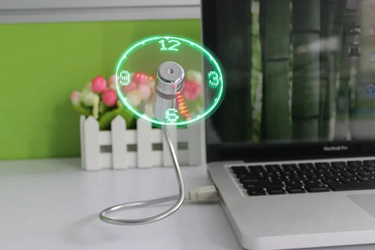 USB Mini Fan with LED Time Display