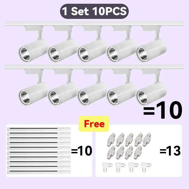 LED Track Light Set — Adjustable Directional Spotlights