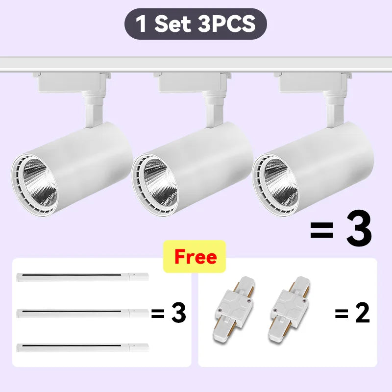 LED Track Light Set — Adjustable Directional Spotlights