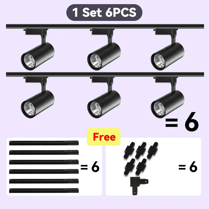 LED Track Light Set — Adjustable Directional Spotlights
