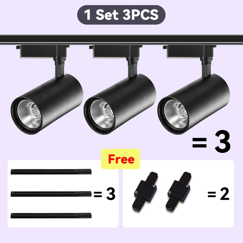 LED Track Light Set — Adjustable Directional Spotlights