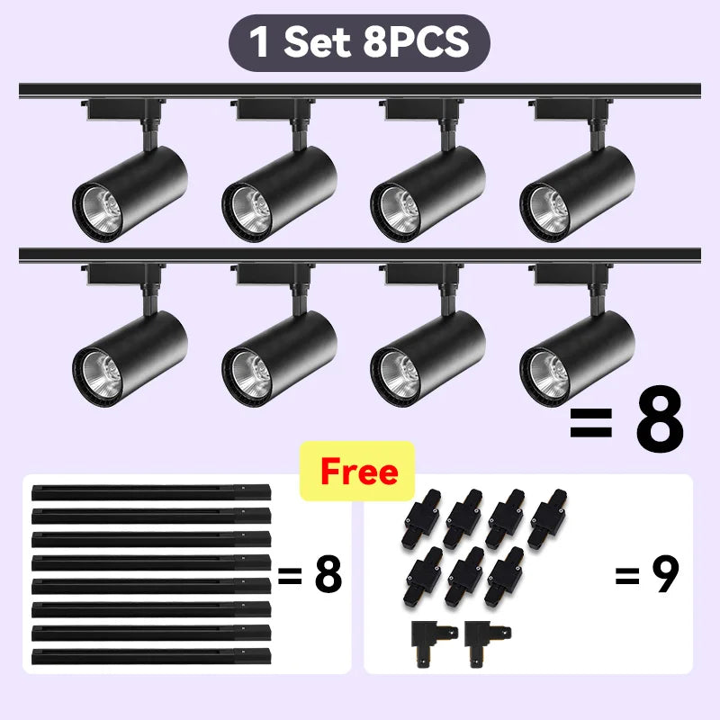 LED Track Light Set — Adjustable Directional Spotlights