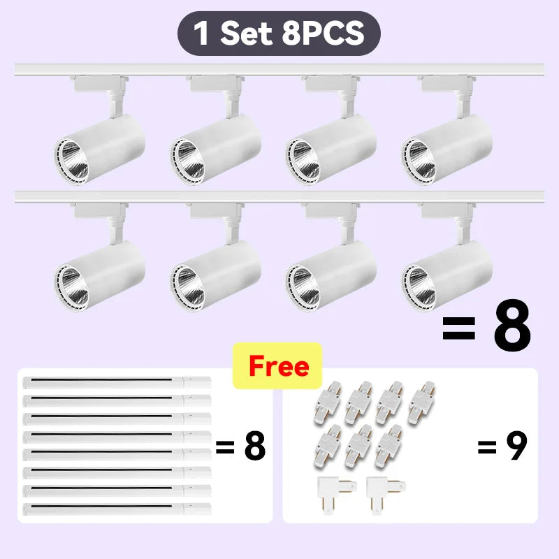 LED Track Light Set — Adjustable Directional Spotlights