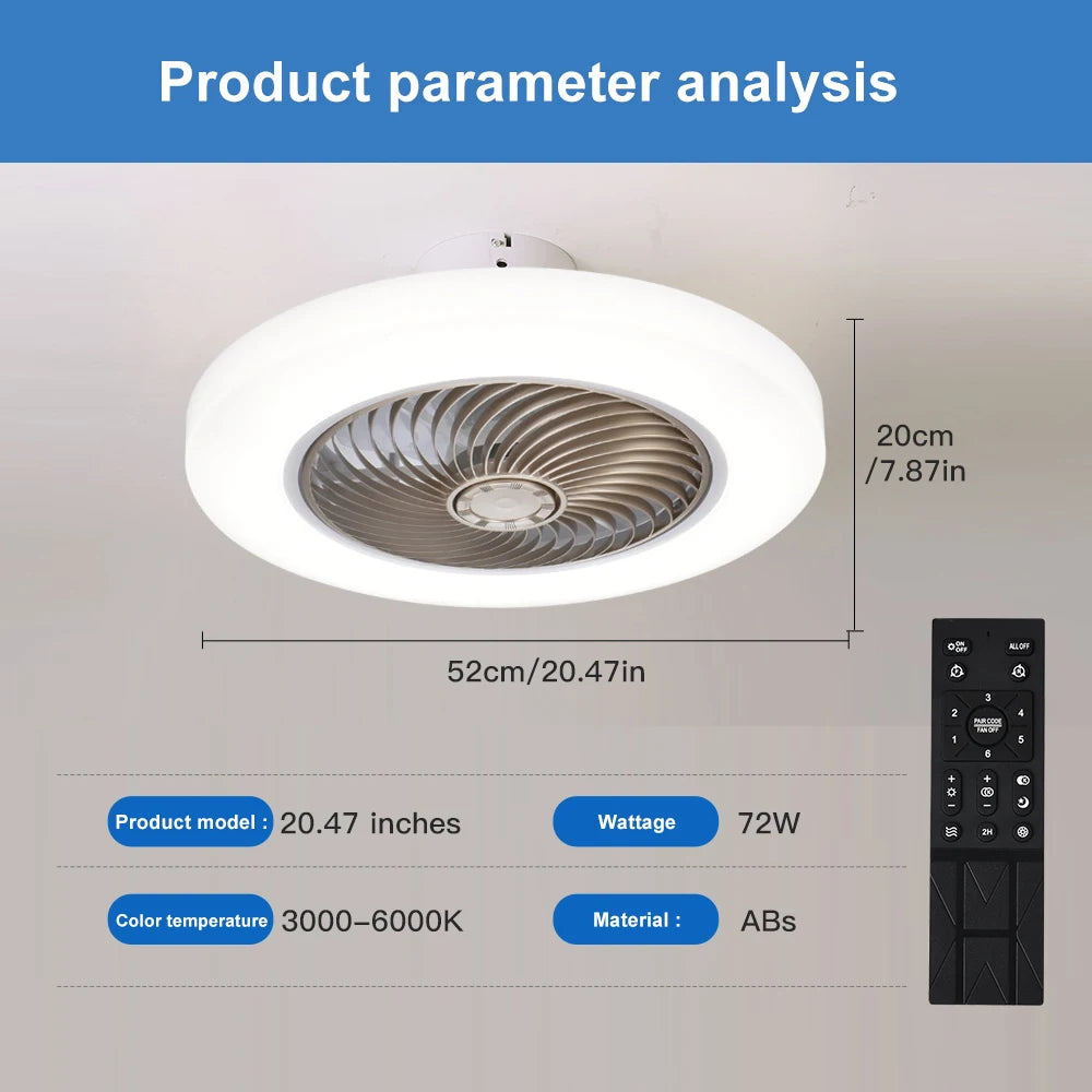 Smart Ceiling Fan with LED Lights — Remote Control