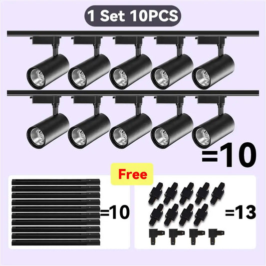 LED Track Light Set — Adjustable Directional Spotlights