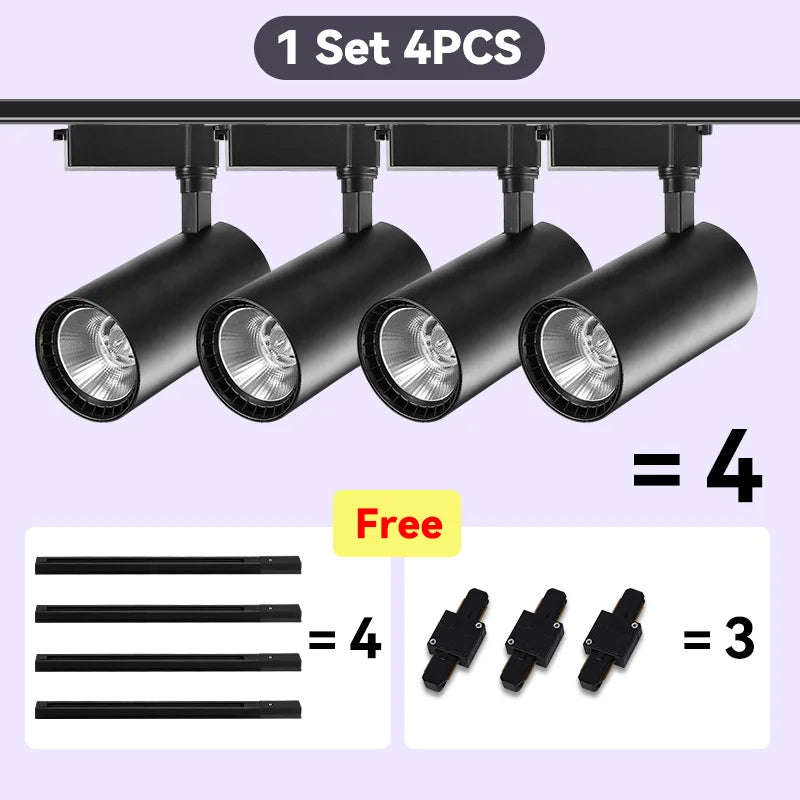 LED Track Light Set — Adjustable Directional Spotlights