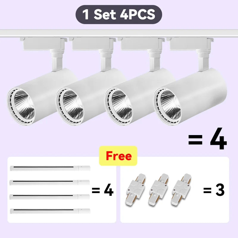 LED Track Light Set — Adjustable Directional Spotlights
