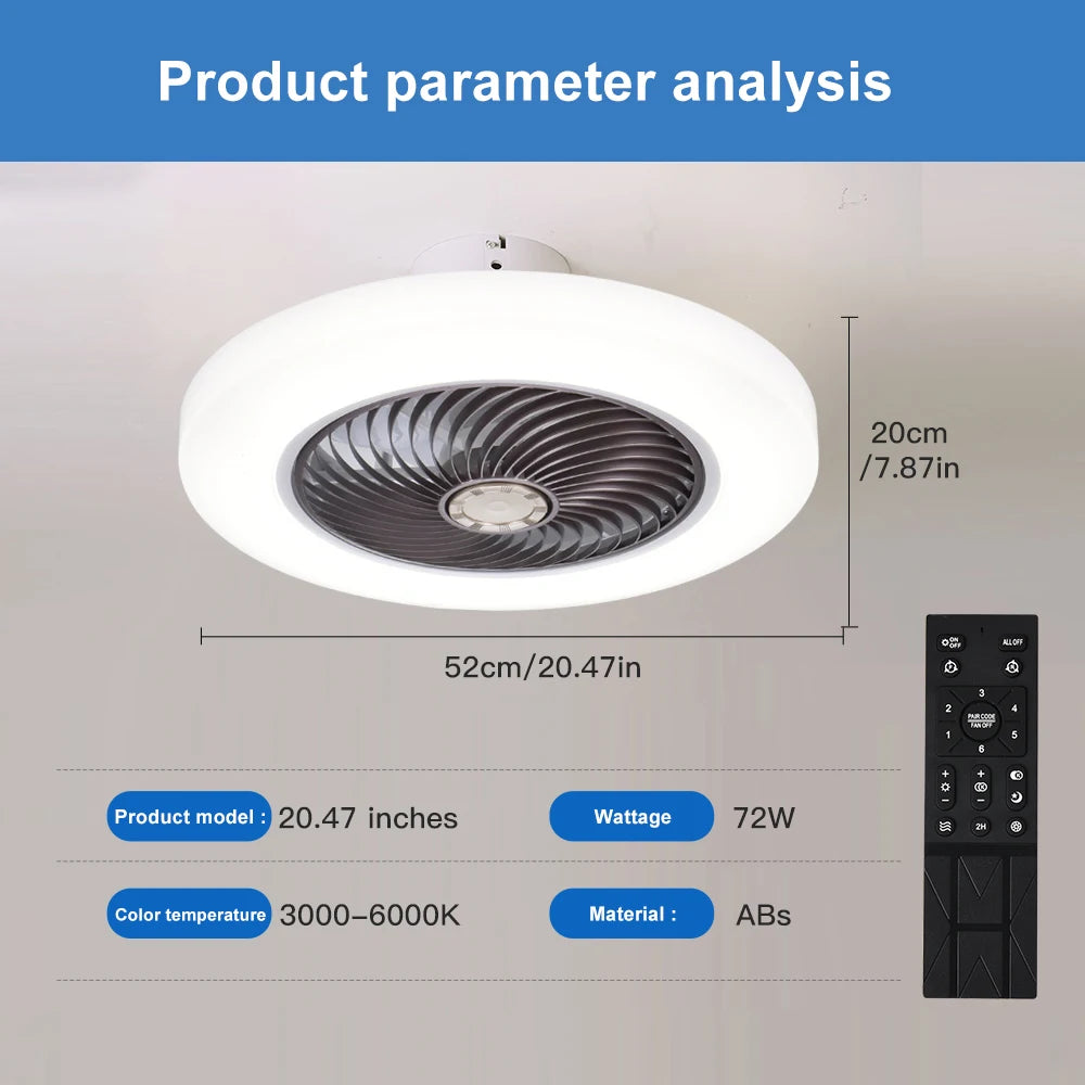Smart Ceiling Fan with LED Lights — Remote Control