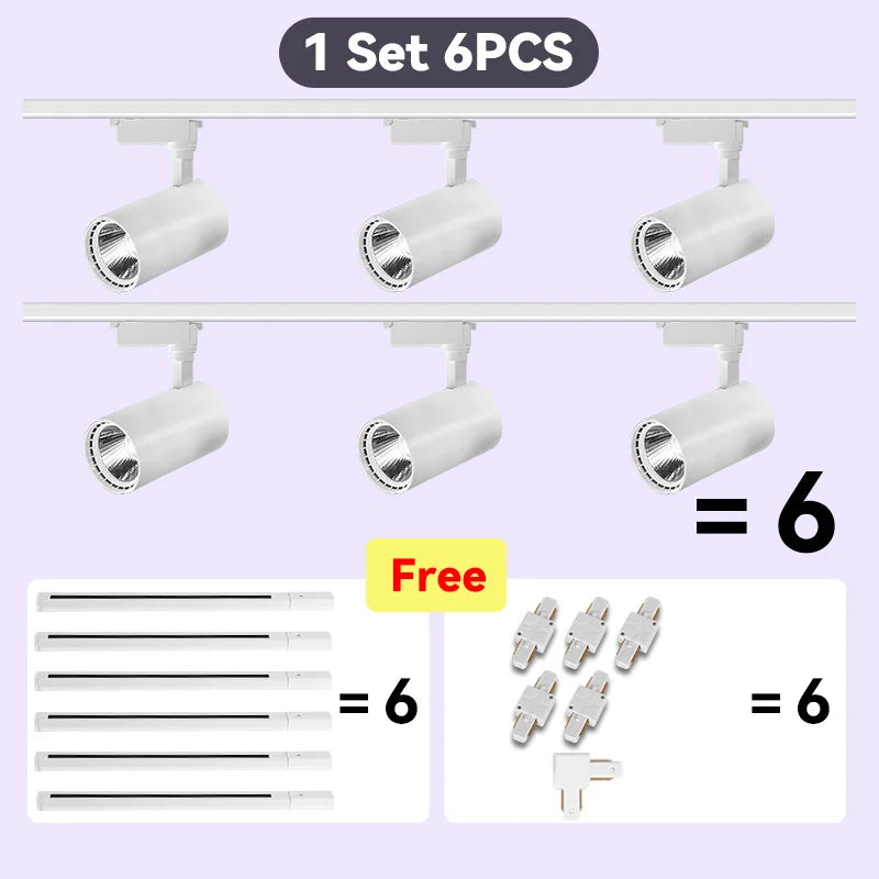 LED Track Light Set — Adjustable Directional Spotlights