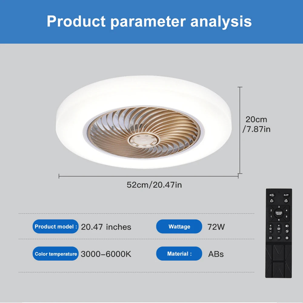 Smart Ceiling Fan with LED Lights — Remote Control